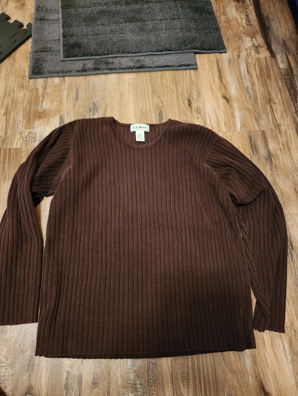 L.L.Bean brown ribbed cotton sweater